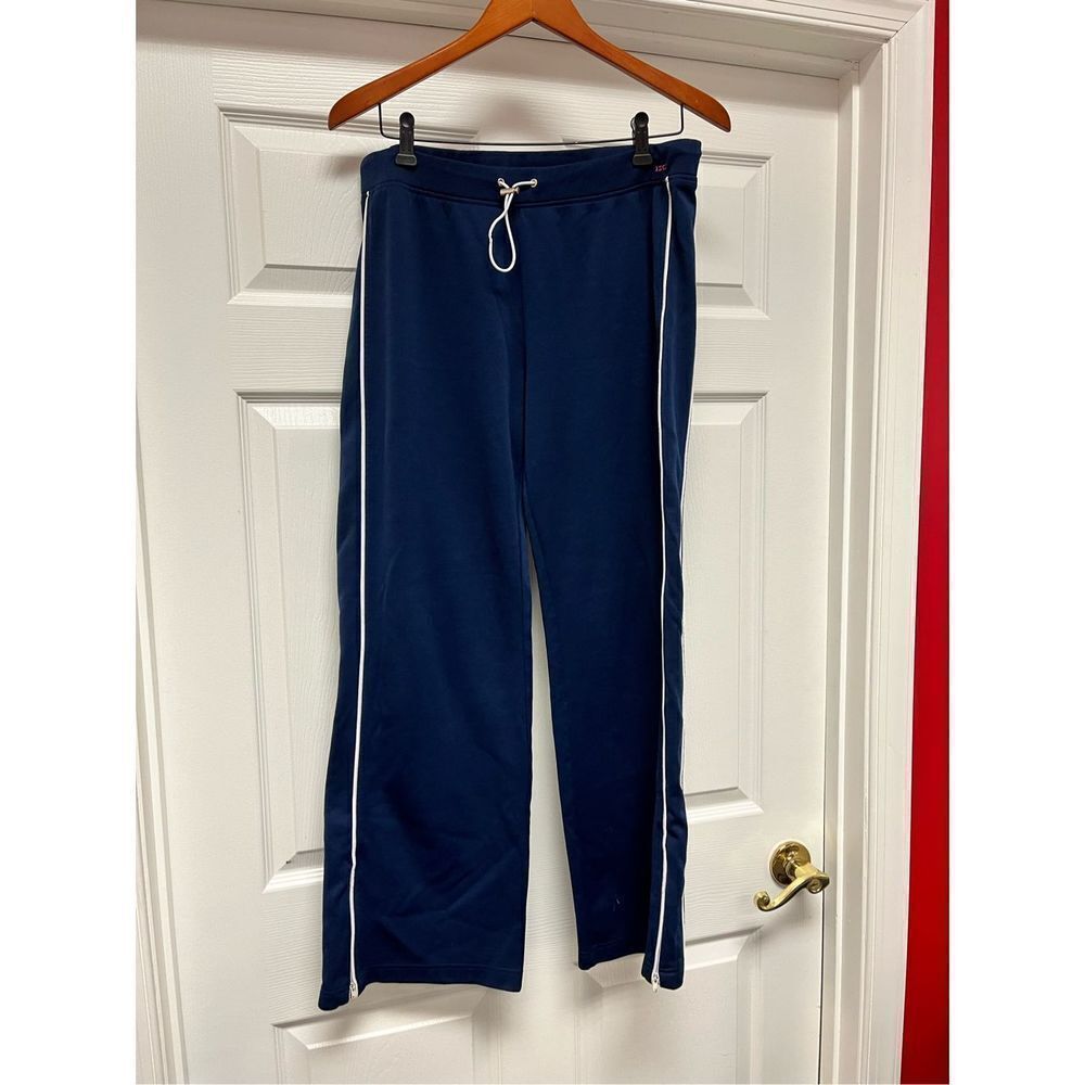 IZOD Navy Ladies Drawstring Athletic Track Pants sz L